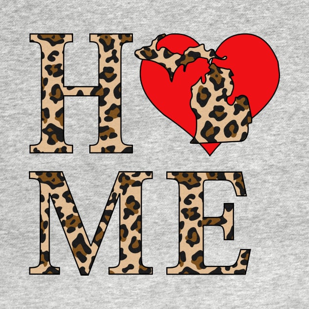 Michigan Home Leopard Print by SunburstGeo